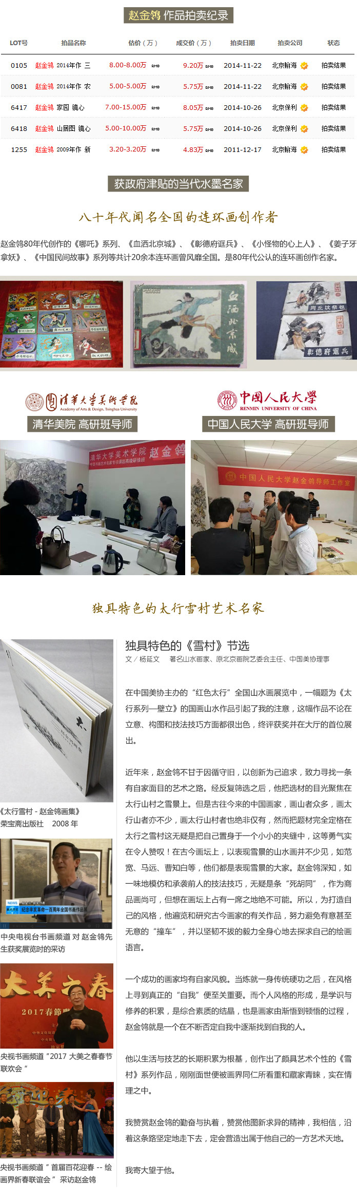 趙金鸰作品收藏價值