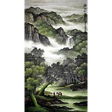 六尺精品山水畫《清氣滿林香》