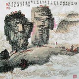 李明成斗方寫意山水