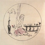 精品扇面仕女圖《幽思》