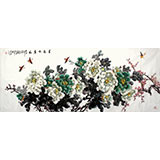 王芳小六尺牡丹畫《素艷依春風(fēng)》