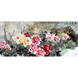 姜康六尺牡丹畫《富貴迎春》