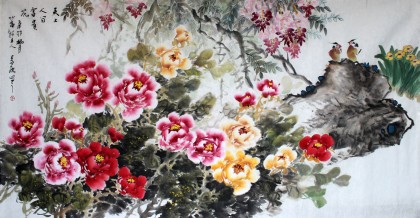 姜康精品六尺牡丹《天上人間富貴花》