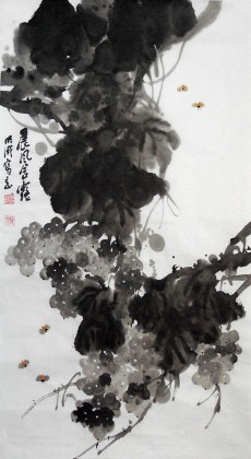 李明成三尺水墨寫意《晨風(fēng)含露》