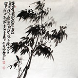 李明成四尺斗方圖《墨竹圖》中國書法家協(xié)會會員