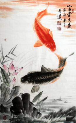 東方魚圣周升達大三尺《雙魚圖》