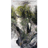 【已售】張立友六尺國畫山水《山泉幽幽》