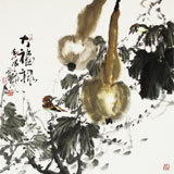 四川美協(xié)西蜀山人四尺寫意葫蘆《大福祿》