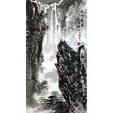王凌云三尺山水作品《深山飛瀑》（微信詢價）