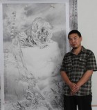 名家孔方六尺精品國畫虎《怒問蒼茫》(詢價)