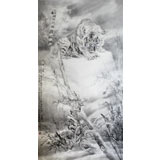 名家孔方六尺精品國(guó)畫(huà)虎《怒問(wèn)蒼?！?詢(xún)價(jià))