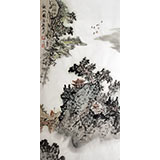 庾超然三尺山水國畫《觀帆圖》