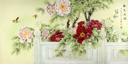 山東美協(xié)趙逸梅四尺《春色滿園》