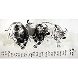 【已售】黃胄弟子王向陽四尺運財?！杜鉀_天》(詢價)