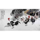 王向陽(yáng)六尺精品國(guó)畫雄雞圖《吉祥如意》 