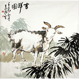 王向陽(yáng)四尺斗方山羊《吉祥圖》 中國(guó)美術(shù)家協(xié)會(huì)會(huì)員（詢(xún)價(jià)）