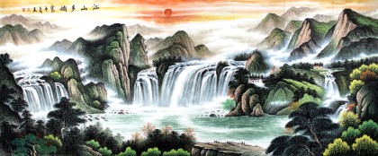 寧良成小八尺精品風(fēng)水畫(huà)《江山多嬌》