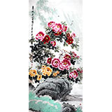 王寶欽 大尺寸作品《春風(fēng)送富貴》當(dāng)代花鳥(niǎo)牡丹畫(huà)名家（詢(xún)價(jià)）