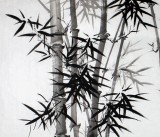 【已售】何華賢六尺水墨畫竹子《凌云志》 潁淮書畫名家