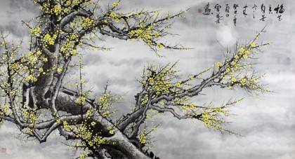 安徽美協(xié)何華賢六尺梅花圖《梅花香自苦寒來》