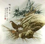 凌雪四尺斗方花鳥(niǎo)畫(huà)《竹報(bào)平安》