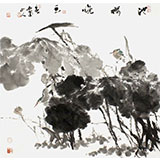 四川美協(xié)會員西蜀山人四尺斗方《池荷晚香》