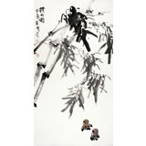 李勝春三尺水墨鳥飛竹《清風(fēng)圖》