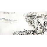 【已售】陳漫之四尺山水畫《秋江遠眺》（詢價）