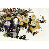 朝鮮一級(jí)畫家花鳥畫《晚秋》