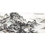 【已售】名家劉金河六尺山水國(guó)畫《柴門起禪心》（詢價(jià)）