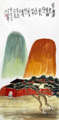 劉紀(jì) 三尺國(guó)畫山水《岱廟圖》 中國(guó)畫大家 真跡收藏（詢價(jià)）