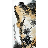 劉紀(jì) 三尺作品《石上棲不離》 中國(guó)畫大家 真跡收藏（詢價(jià)）