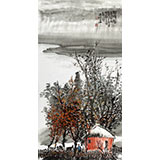 黃奇松三尺客廳山水畫《牧歸圖》