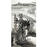 黃奇松三尺水墨山水《浮世不知處》