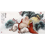 可定制 名家趙金鸰四尺米勒笑佛《和美如意圖》(詢價(jià))