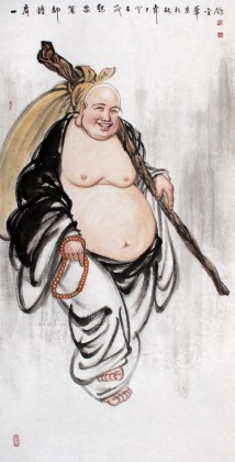 名家趙金鸰四尺布袋和尚《一肩擔起萬家愁》