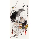 名家魏武雙四尺寫(xiě)意人物畫(huà)《和合二仙》(詢(xún)價(jià))