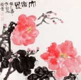 【已售】李勝春三尺斗方國畫牡丹《大富貴》