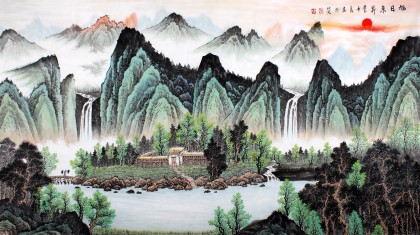 寧良成六尺精品風(fēng)水畫《旭日東升》