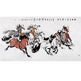 王向陽六尺奔馬圖《八駿呈祥》 中國美術(shù)家協(xié)會會員（詢價）