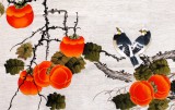 【已售】北京美協(xié)凌雪三尺柿子國(guó)畫《事事如意》