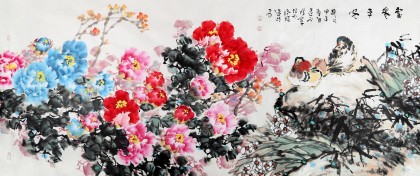 著名花鳥(niǎo)畫(huà)家曲逸之小八尺《富貴平安》