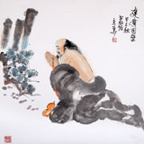 南海禪寺 妙林居士 四尺斗方《達(dá)摩面壁》