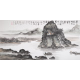 民盟美協(xié)理事黃奇松四尺國畫《亭亭卓立綠波中》