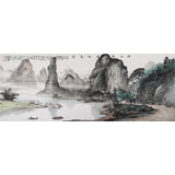 民盟美協(xié)理事黃奇松小六尺《漓江佳境詩意圖》