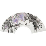 當(dāng)代水墨漫畫名家 強(qiáng)春云扇畫《豐碩》