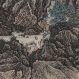 貴州七星關(guān)美協(xié)主席吳顯剛小六尺《溪山訪友圖》