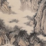 貴州七星關(guān)美協(xié)主席吳顯剛小六尺《溪山訪友圖》