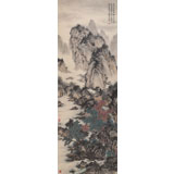 貴州七星關(guān)美協(xié)主席吳顯剛小六尺《溪山訪友圖》