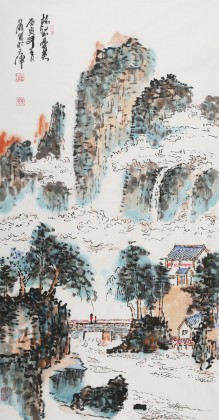 李明成三尺山水畫《林壑憂美》中國(guó)書法家協(xié)會(huì)會(huì)員